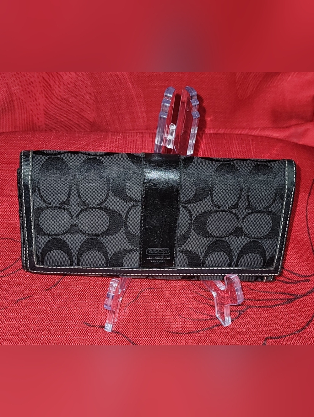 Coach Black Signature Jacquard Wallet